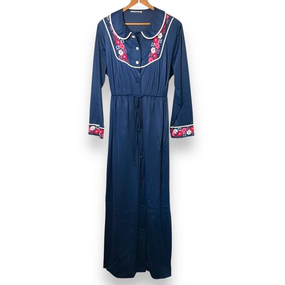 Vintage JC Penny Women's Original Retro Floral Polyester Sleepwear Robe - Picture 3 of 11
